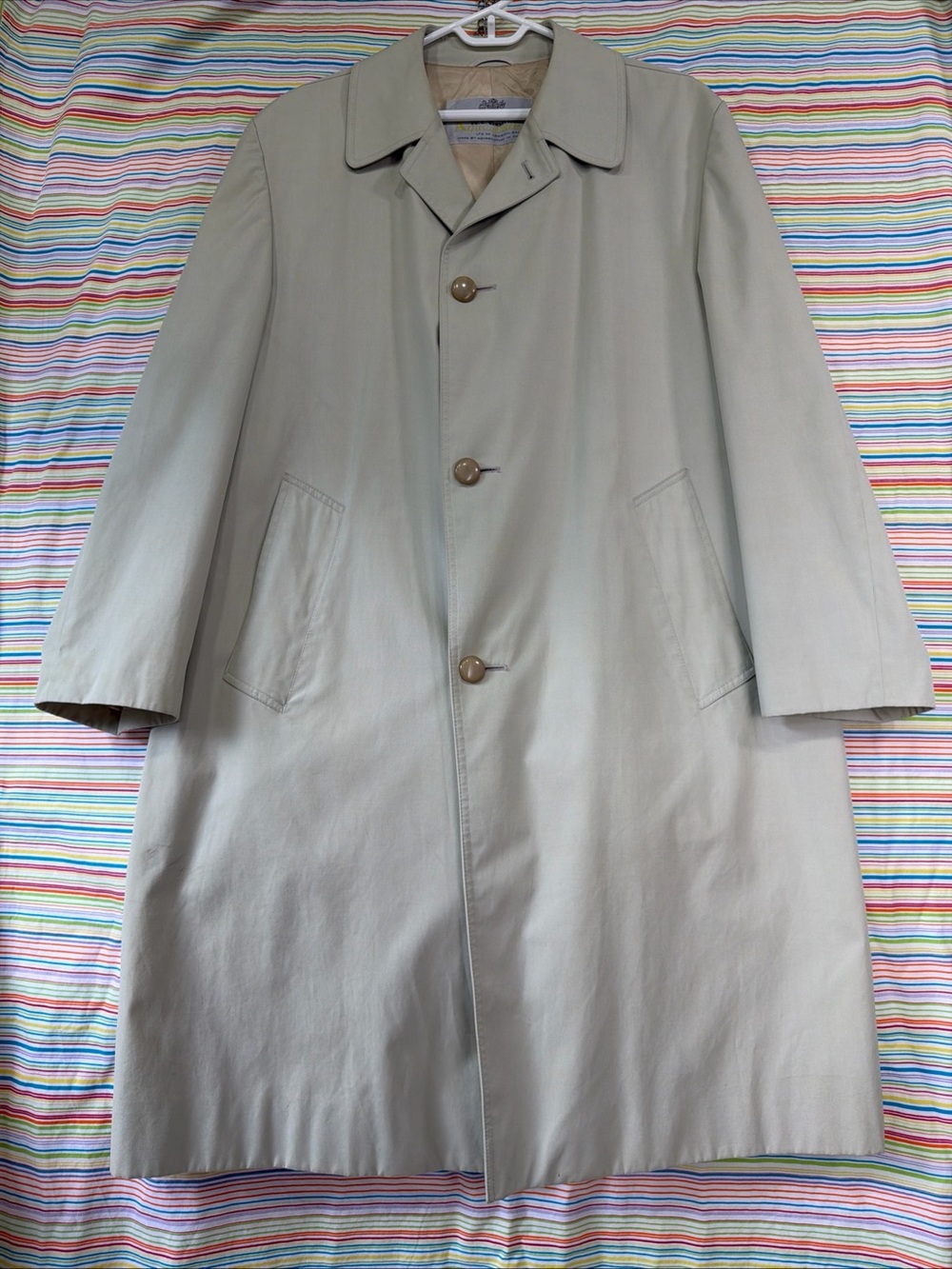 Vintage Aquascutum Aqua 5 Trench Coat Beige Size L XL Minimalist NEEDS CLEANED